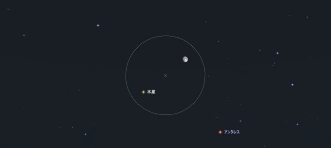 ７月１３日月と木星視野７度